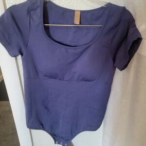 Shapellx Navy Scoop Neck Short Sleeve Bodysuit